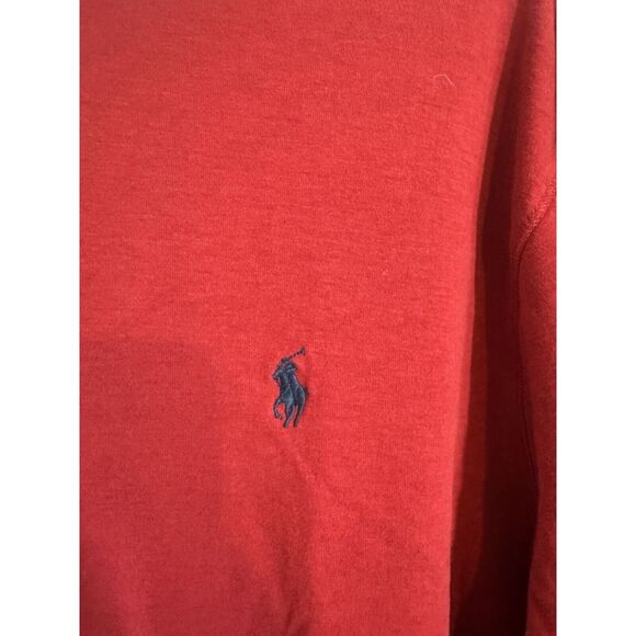 Polo Ralph Lauren Men's Red 1/4 Zip Pullover Sweater 100% Cotton Size XXL Lounge - Picture 6 of 9